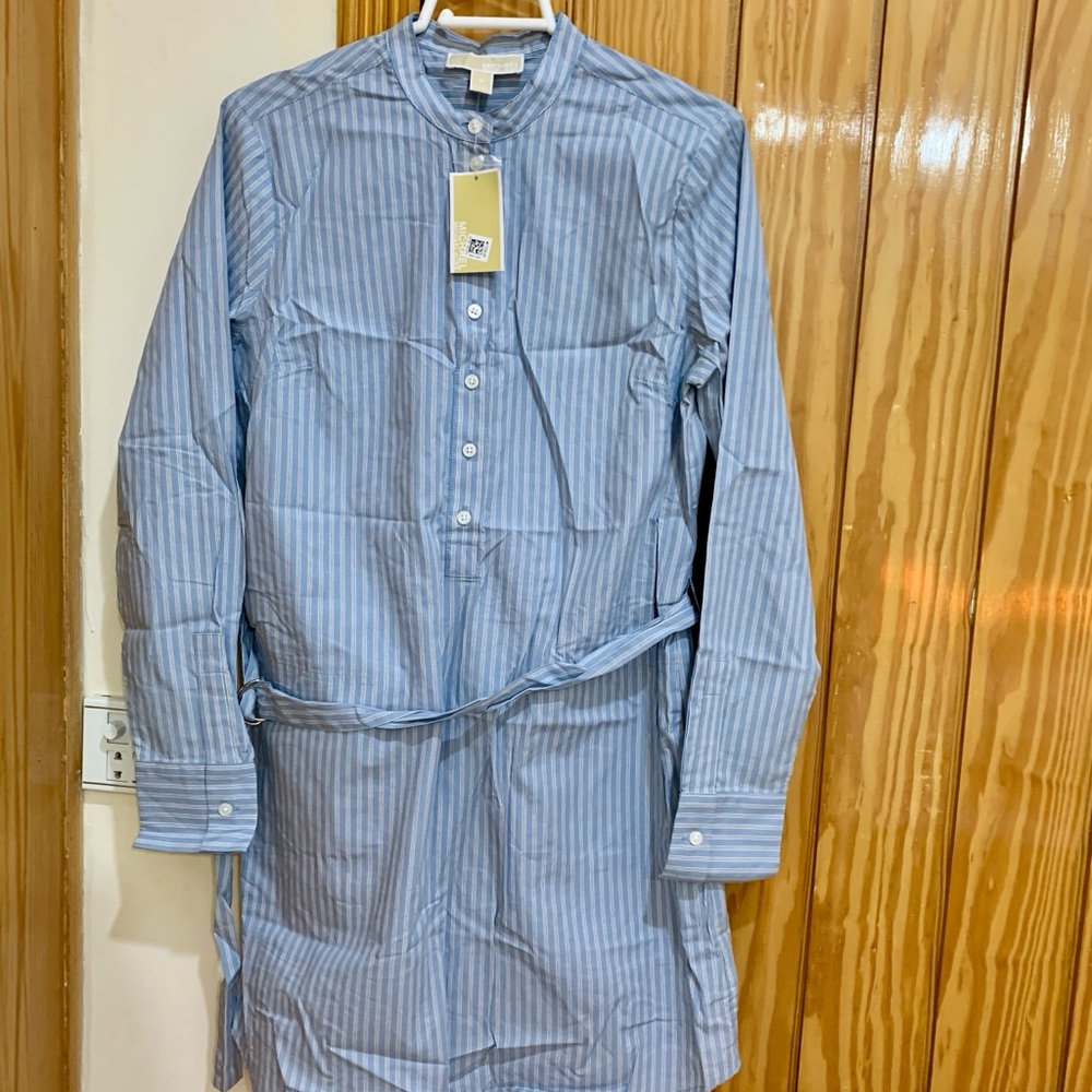 Michael Kors Striped Blue Shirt Dress